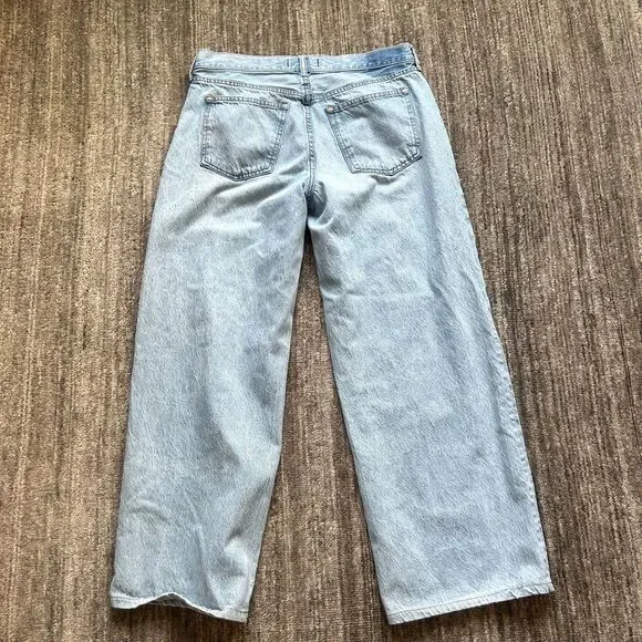 Abercrombie & Fitch Light Blue Wide Leg Jeans- 29 curve love short - Picture 3 of 8